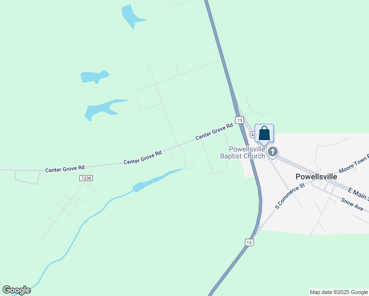 map of restaurants, bars, coffee shops, grocery stores, and more near 131 Center Grove Road in Ahoskie