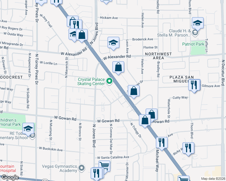 map of restaurants, bars, coffee shops, grocery stores, and more near 3717 Snorkel Circle in Las Vegas