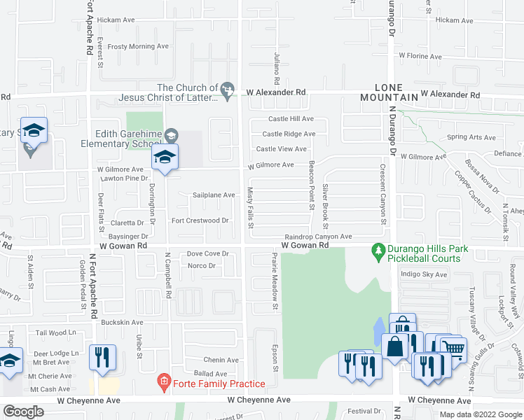 map of restaurants, bars, coffee shops, grocery stores, and more near 8768 Country View Avenue in Las Vegas