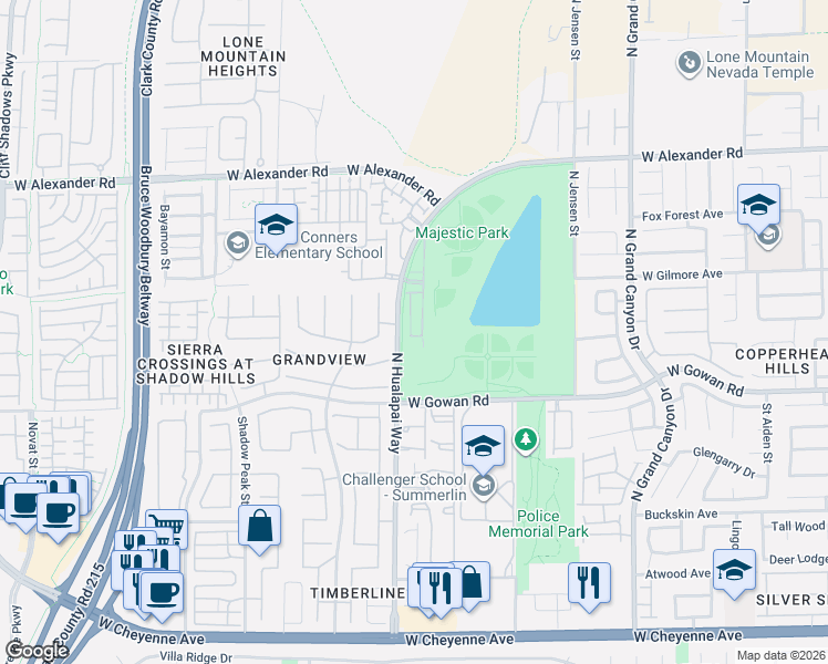 map of restaurants, bars, coffee shops, grocery stores, and more near 3723 Brilliant Sunset Street in Las Vegas