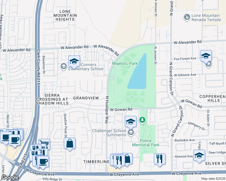 map of restaurants, bars, coffee shops, grocery stores, and more near 3719 Enchanted Sky Street in Las Vegas