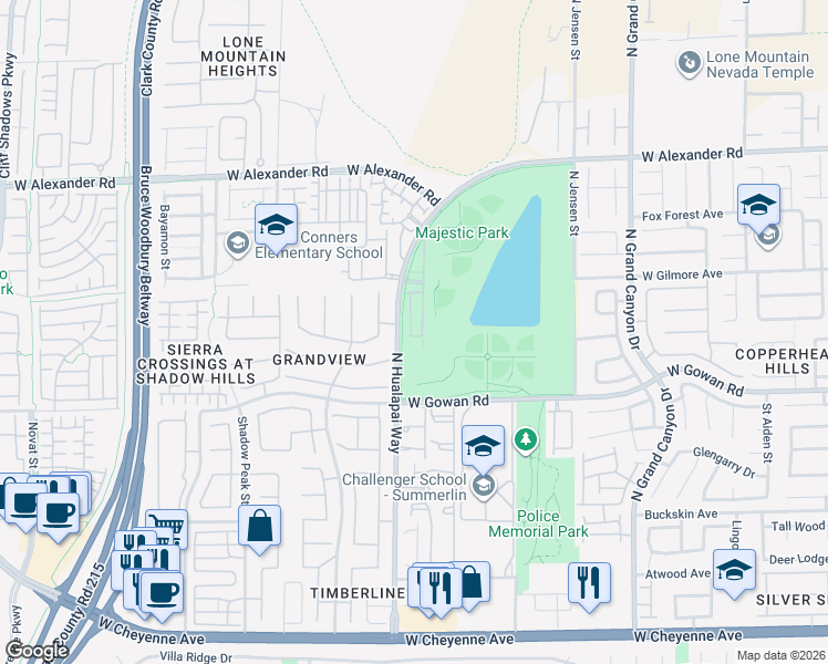 map of restaurants, bars, coffee shops, grocery stores, and more near 3720 Brilliant Sunset Street in Las Vegas
