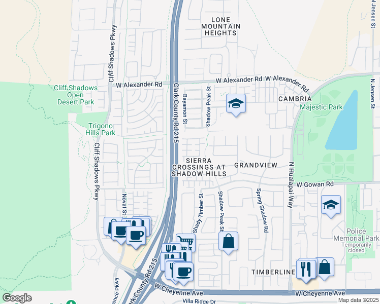 map of restaurants, bars, coffee shops, grocery stores, and more near 10433 Wyatt Earp Court in Las Vegas