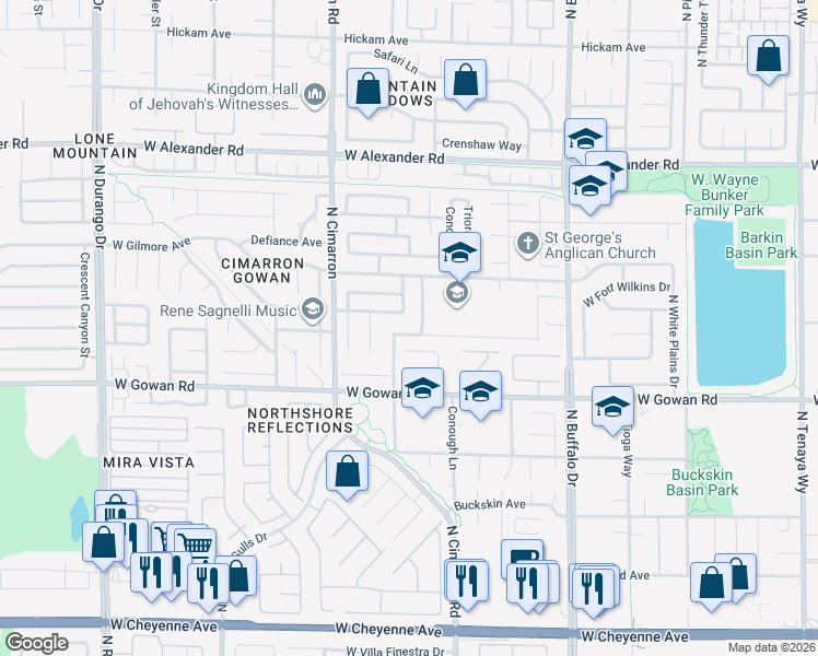 map of restaurants, bars, coffee shops, grocery stores, and more near 7880 Ahey Road in Las Vegas