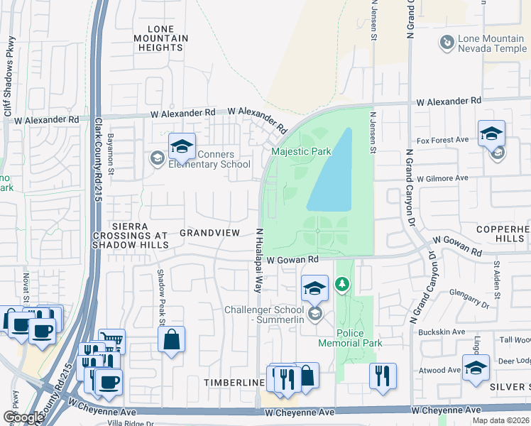 map of restaurants, bars, coffee shops, grocery stores, and more near 3723 Brilliant Sunset Street in Las Vegas