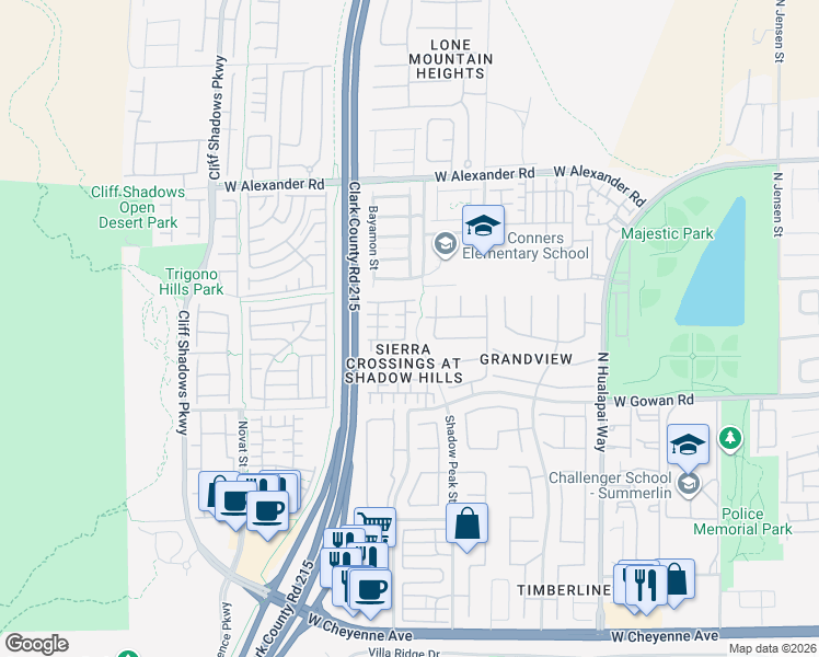 map of restaurants, bars, coffee shops, grocery stores, and more near 3712 Vanishing Point Street in Las Vegas