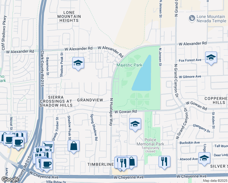 map of restaurants, bars, coffee shops, grocery stores, and more near 3704 John Bailey Street in Las Vegas