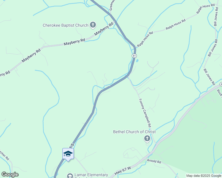 map of restaurants, bars, coffee shops, grocery stores, and more near 3029 Highway 81 South in Jonesborough