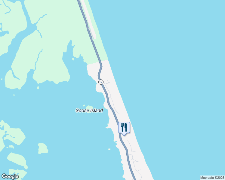 map of restaurants, bars, coffee shops, grocery stores, and more near 118 Baum Trail in Kitty Hawk