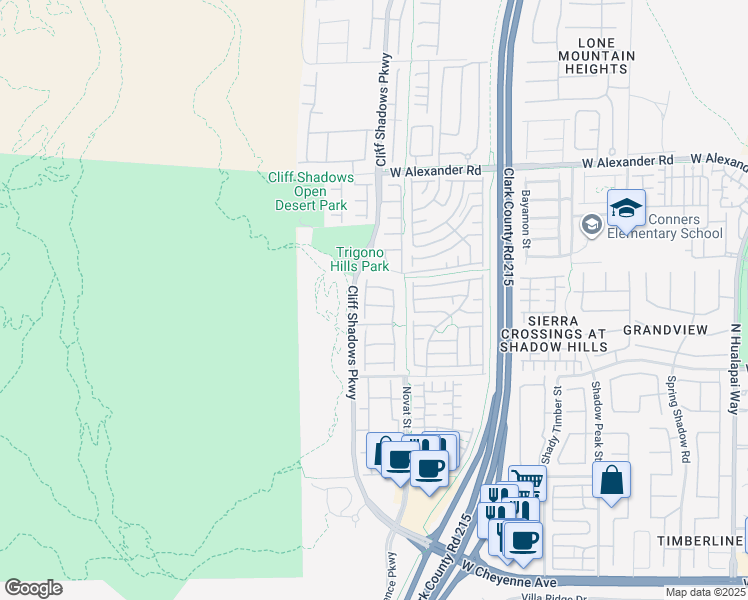 map of restaurants, bars, coffee shops, grocery stores, and more near 10654 Solar Hawk Avenue in Las Vegas
