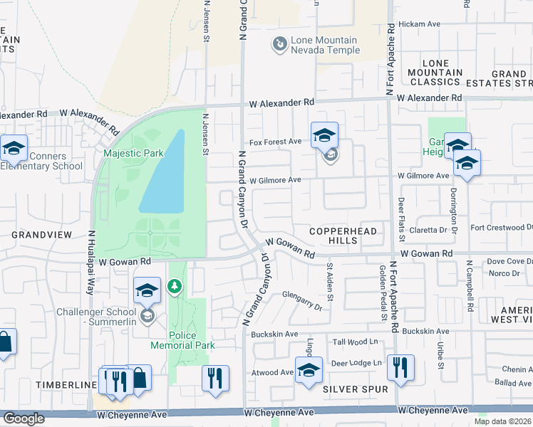map of restaurants, bars, coffee shops, grocery stores, and more near 9640 Marigny Court in Las Vegas
