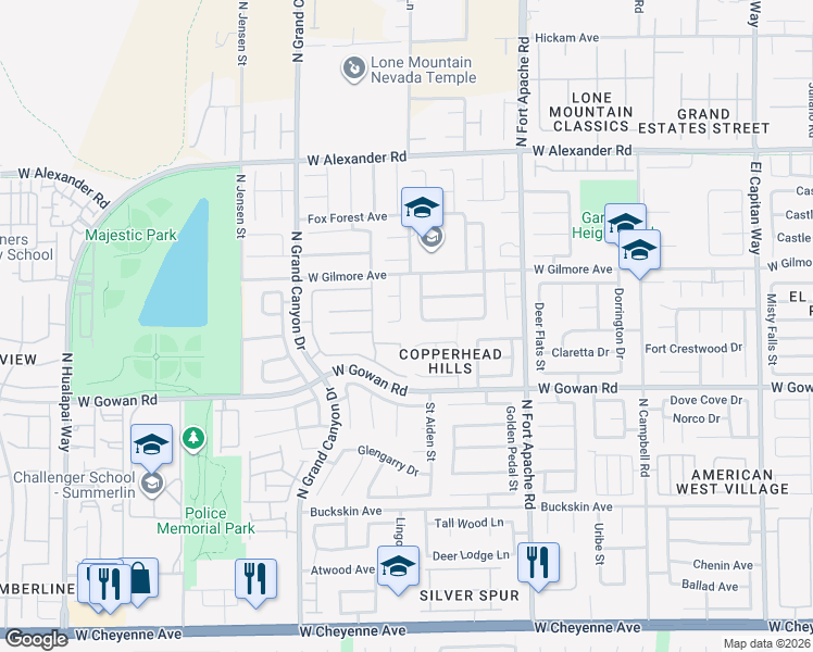 map of restaurants, bars, coffee shops, grocery stores, and more near 9505 Walking Spirit Court in Las Vegas