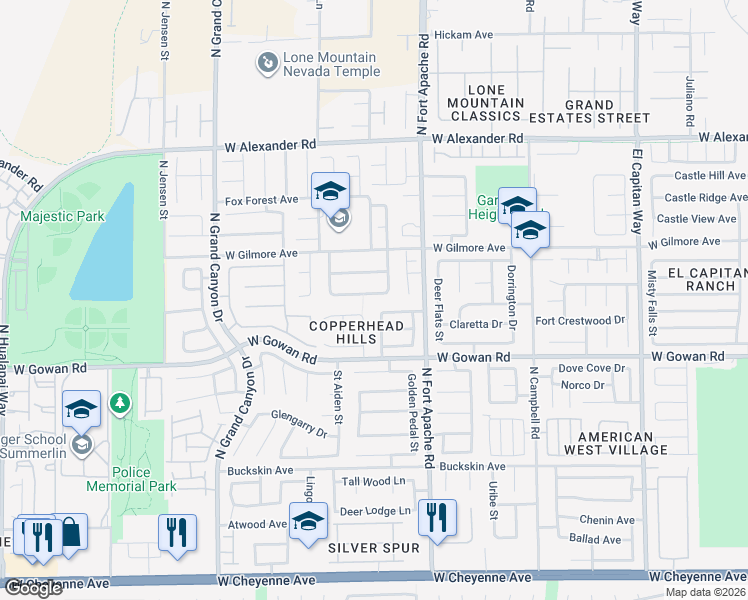 map of restaurants, bars, coffee shops, grocery stores, and more near 9369 Warm Waters Avenue in Las Vegas