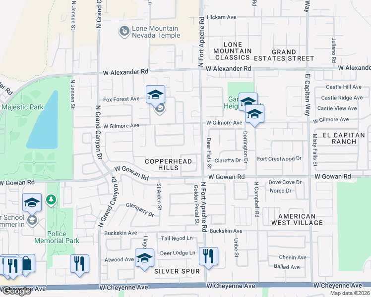 map of restaurants, bars, coffee shops, grocery stores, and more near 9353 Warm Waters Avenue in Las Vegas