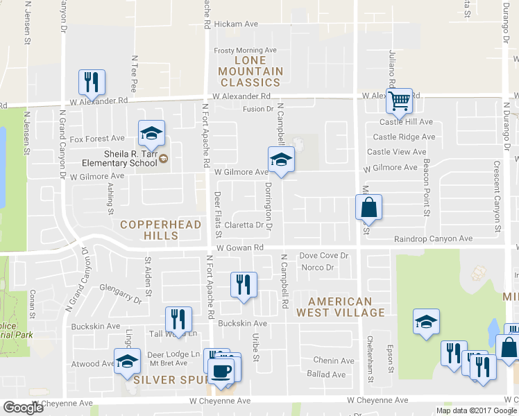 map of restaurants, bars, coffee shops, grocery stores, and more near 3700 Fisherking Drive in Las Vegas
