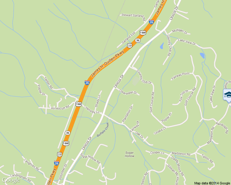 map of restaurants, bars, coffee shops, grocery stores, and more near 5026 Unicoi Dr in Unicoi