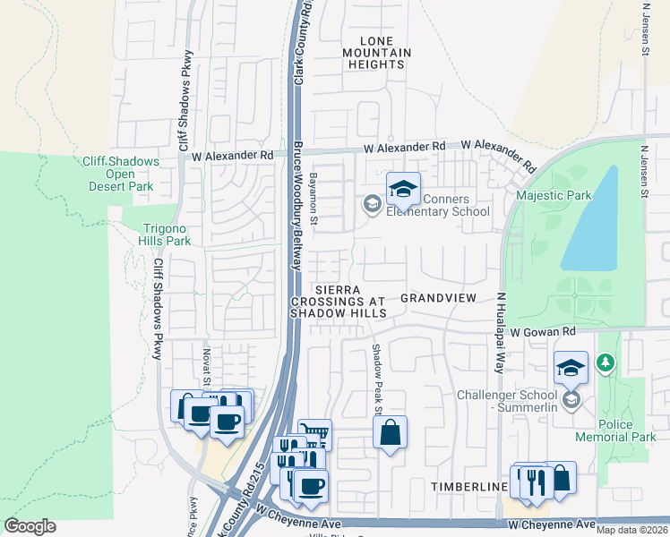 map of restaurants, bars, coffee shops, grocery stores, and more near 3712 Vanishing Point Street in Las Vegas