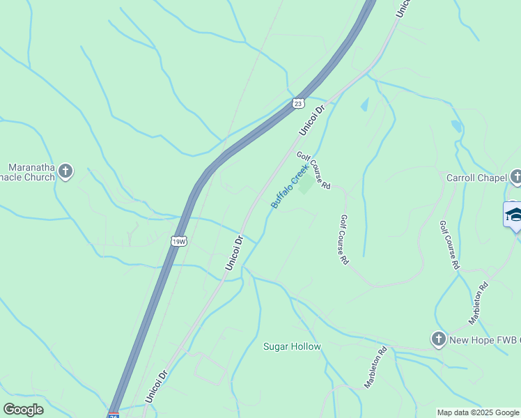 map of restaurants, bars, coffee shops, grocery stores, and more near 5026 Unicoi Drive in Unicoi