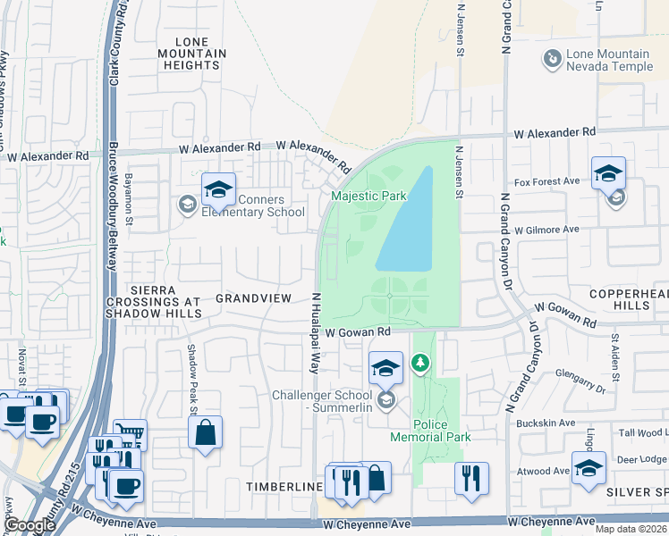 map of restaurants, bars, coffee shops, grocery stores, and more near 3759 Enchanted Sky Street in Las Vegas