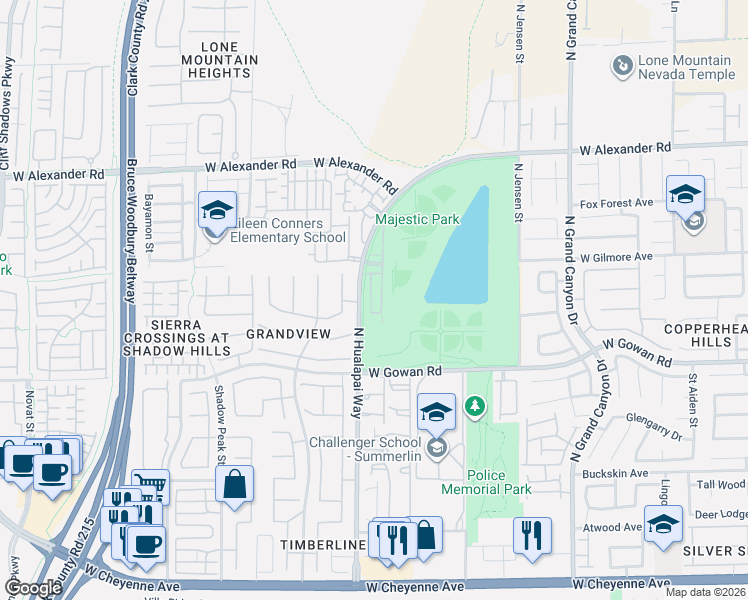 map of restaurants, bars, coffee shops, grocery stores, and more near 3723 Brilliant Sunset Street in Las Vegas