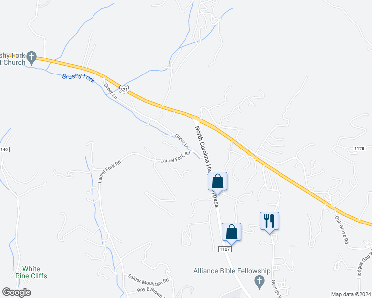 map of restaurants, bars, coffee shops, grocery stores, and more near 642 Greer Lane in Vilas