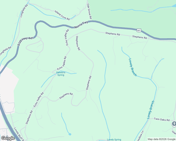 map of restaurants, bars, coffee shops, grocery stores, and more near 537 Stephens Road in Rocky Top