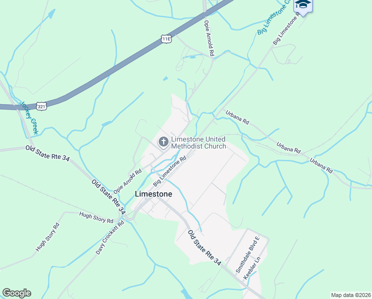 map of restaurants, bars, coffee shops, grocery stores, and more near 471 Big Limestone Road in Limestone