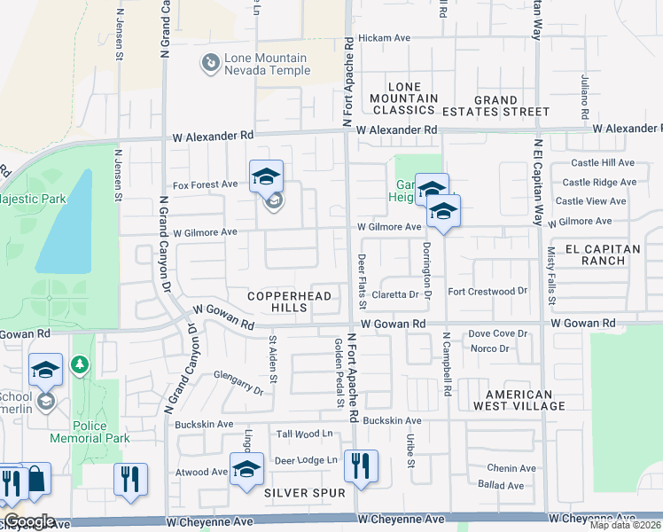 map of restaurants, bars, coffee shops, grocery stores, and more near 9353 Warm Waters Avenue in Las Vegas
