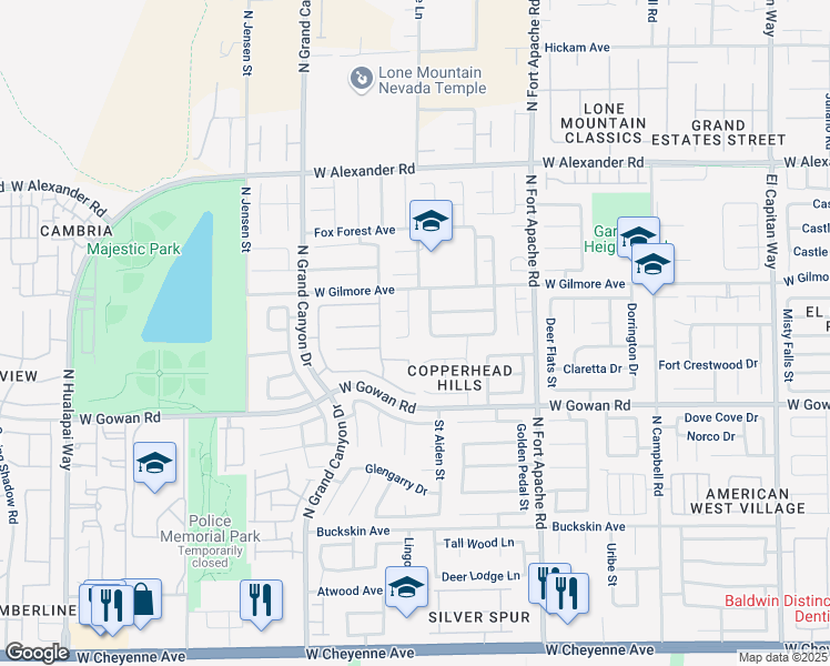 map of restaurants, bars, coffee shops, grocery stores, and more near 3708 Dustin Lee Street in Las Vegas