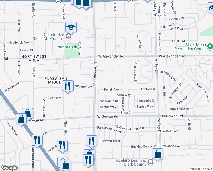 map of restaurants, bars, coffee shops, grocery stores, and more near 3804 Banana Court in North Las Vegas