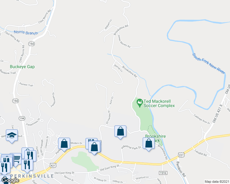 map of restaurants, bars, coffee shops, grocery stores, and more near 260 Azor Court in Boone