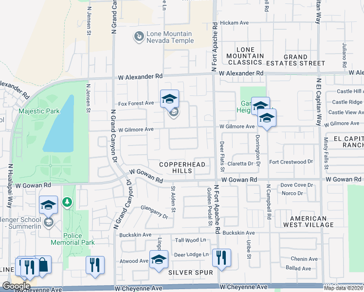 map of restaurants, bars, coffee shops, grocery stores, and more near 9412 Warm Waters Avenue in Las Vegas