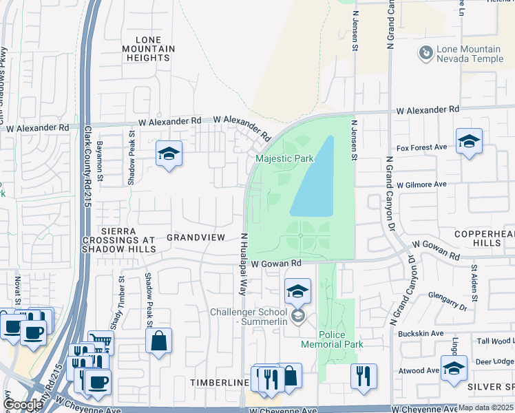 map of restaurants, bars, coffee shops, grocery stores, and more near 3759 Enchanted Sky Street in Las Vegas