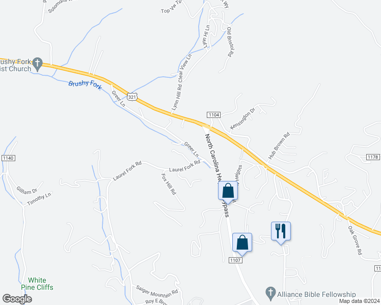 map of restaurants, bars, coffee shops, grocery stores, and more near 642 Greer Lane in Vilas