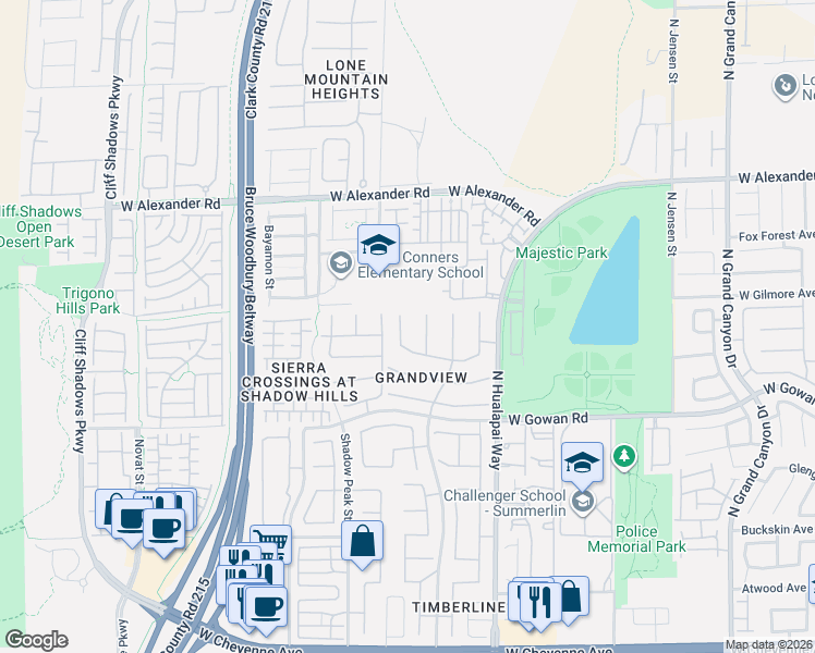 map of restaurants, bars, coffee shops, grocery stores, and more near 3714 Paul De Weert Court in Las Vegas