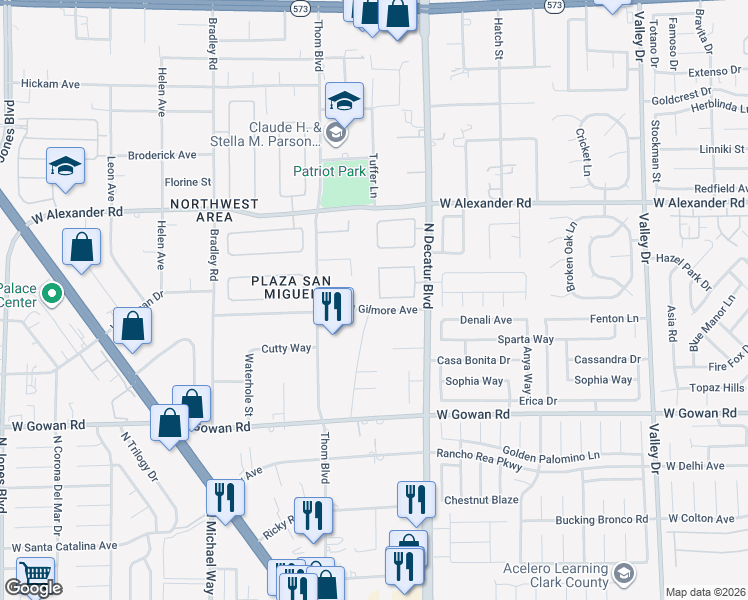 map of restaurants, bars, coffee shops, grocery stores, and more near 3801 Hidden Plateau Street in Las Vegas