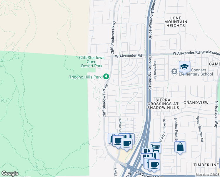 map of restaurants, bars, coffee shops, grocery stores, and more near 10658 Shifting Breeze Avenue in Las Vegas