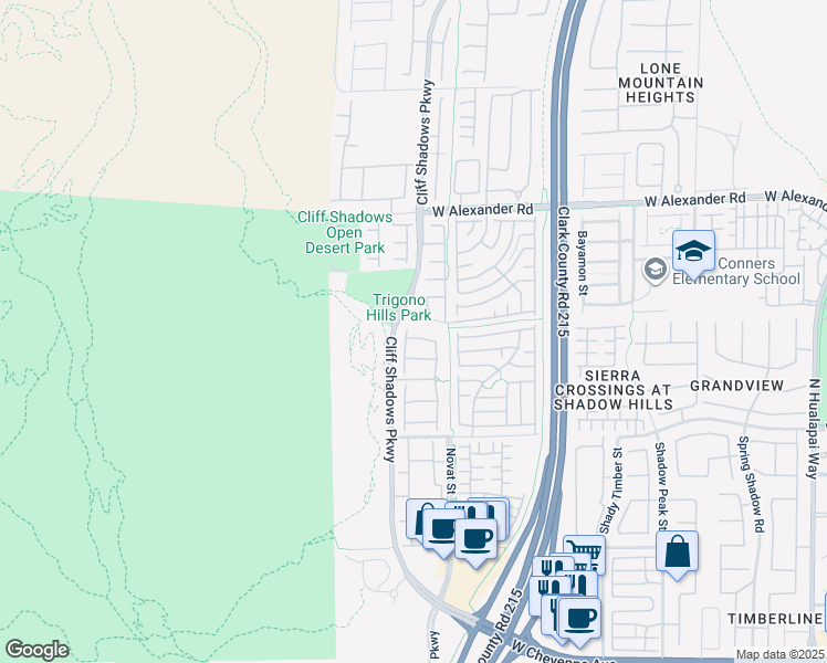 map of restaurants, bars, coffee shops, grocery stores, and more near 10658 Shifting Breeze Avenue in Las Vegas