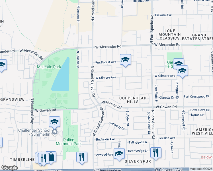 map of restaurants, bars, coffee shops, grocery stores, and more near 9620 Christine View Court in Las Vegas