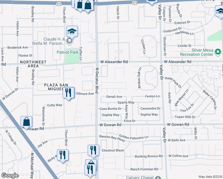 map of restaurants, bars, coffee shops, grocery stores, and more near 4701 Imperial Beach Avenue in North Las Vegas