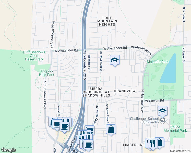 map of restaurants, bars, coffee shops, grocery stores, and more near 10404 Coyote Cub Avenue in Las Vegas