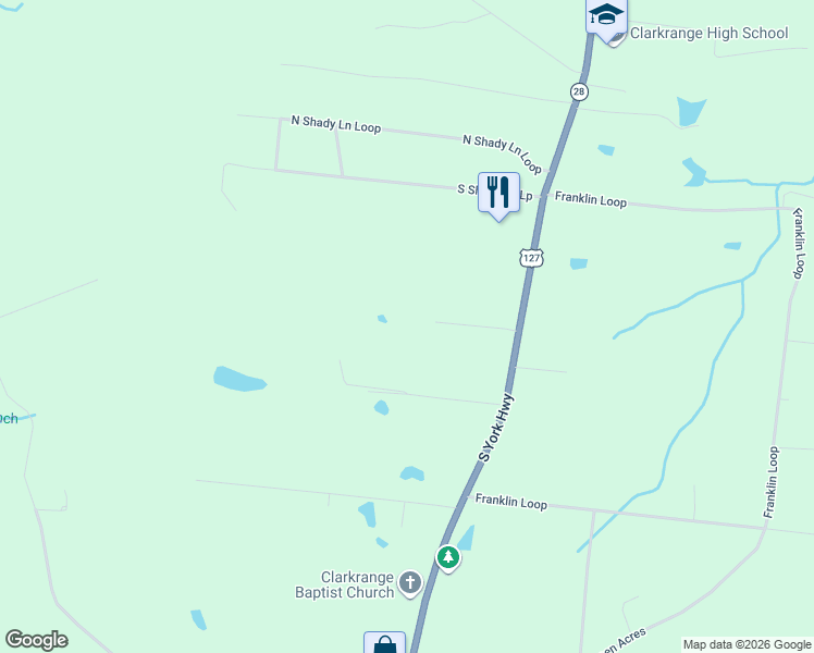 map of restaurants, bars, coffee shops, grocery stores, and more near 145 Rhum Road in Clarkrange