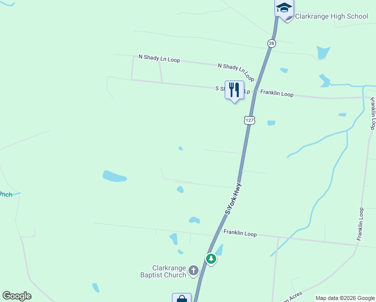 map of restaurants, bars, coffee shops, grocery stores, and more near 145 Rhum Road in Clarkrange