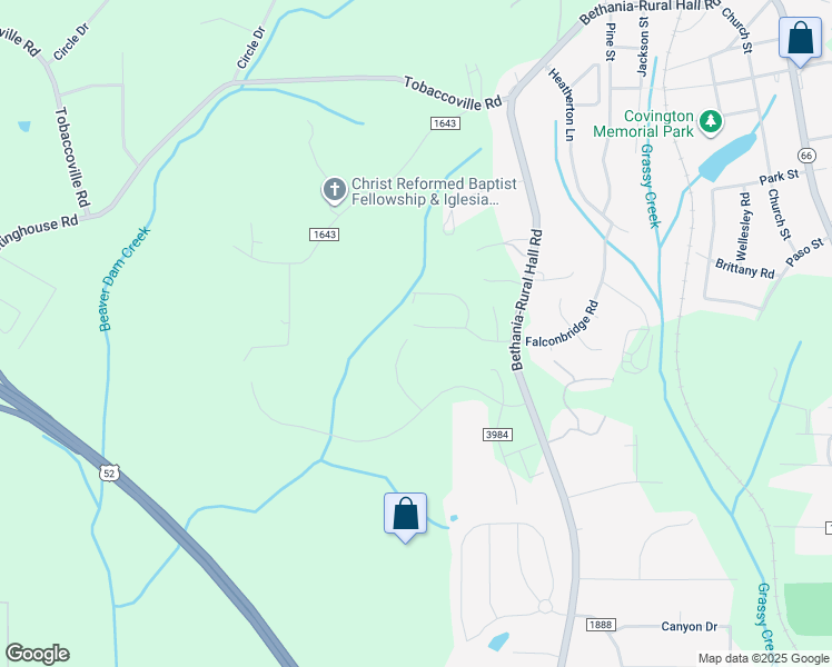 map of restaurants, bars, coffee shops, grocery stores, and more near 1086 Spruce Garden Drive in Rural Hall