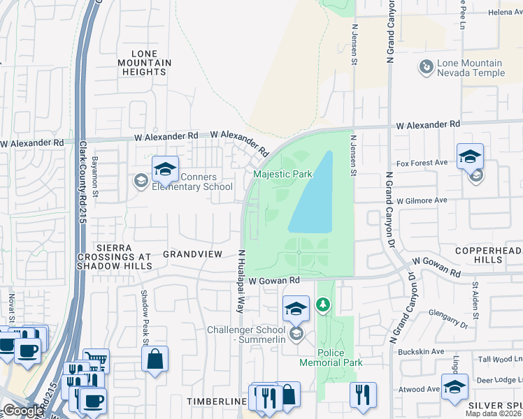 map of restaurants, bars, coffee shops, grocery stores, and more near 3804 Enchanted Sky Street in Las Vegas