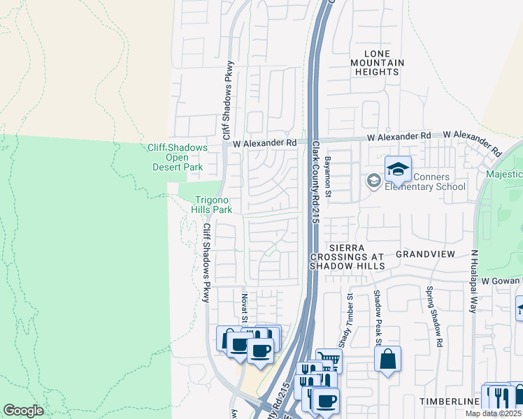 map of restaurants, bars, coffee shops, grocery stores, and more near 10626 West Gilmore Avenue in Las Vegas
