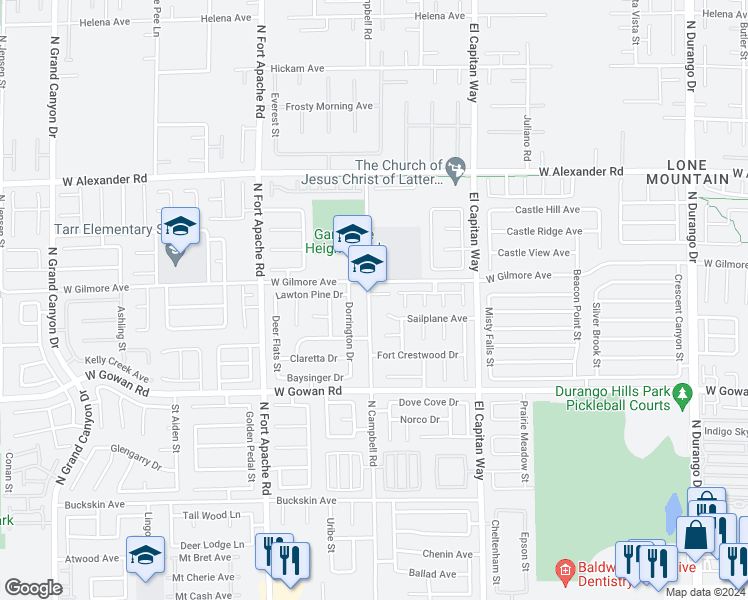 map of restaurants, bars, coffee shops, grocery stores, and more near 8995 Sidebrook Court in Las Vegas