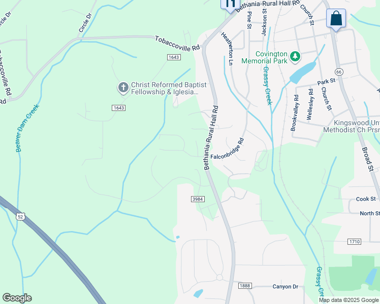 map of restaurants, bars, coffee shops, grocery stores, and more near 1029 Spruce Garden Drive in Rural Hall