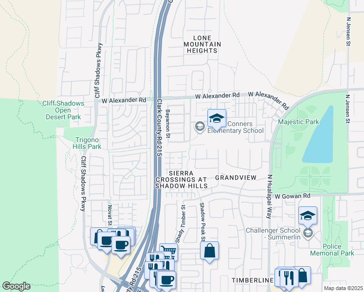 map of restaurants, bars, coffee shops, grocery stores, and more near 10429 Chandra Avenue in Las Vegas