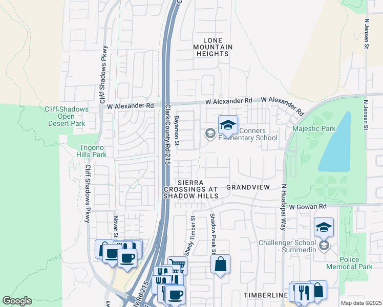 map of restaurants, bars, coffee shops, grocery stores, and more near 10429 Chandra Avenue in Las Vegas